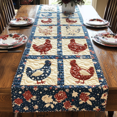 Independence Day Hens Quilted Table Runner GFTOHD6230
