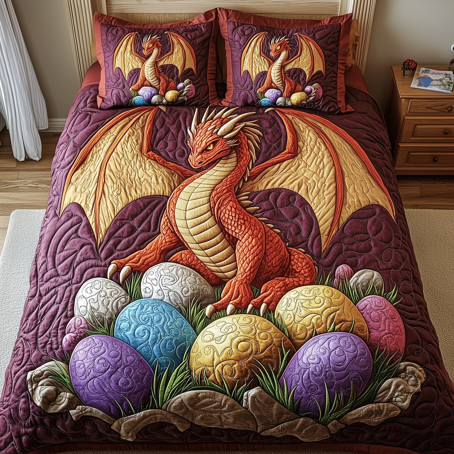 Guardian of the Hatchlings 3-Piece Quilted Bedding Set GFTOHD6379
