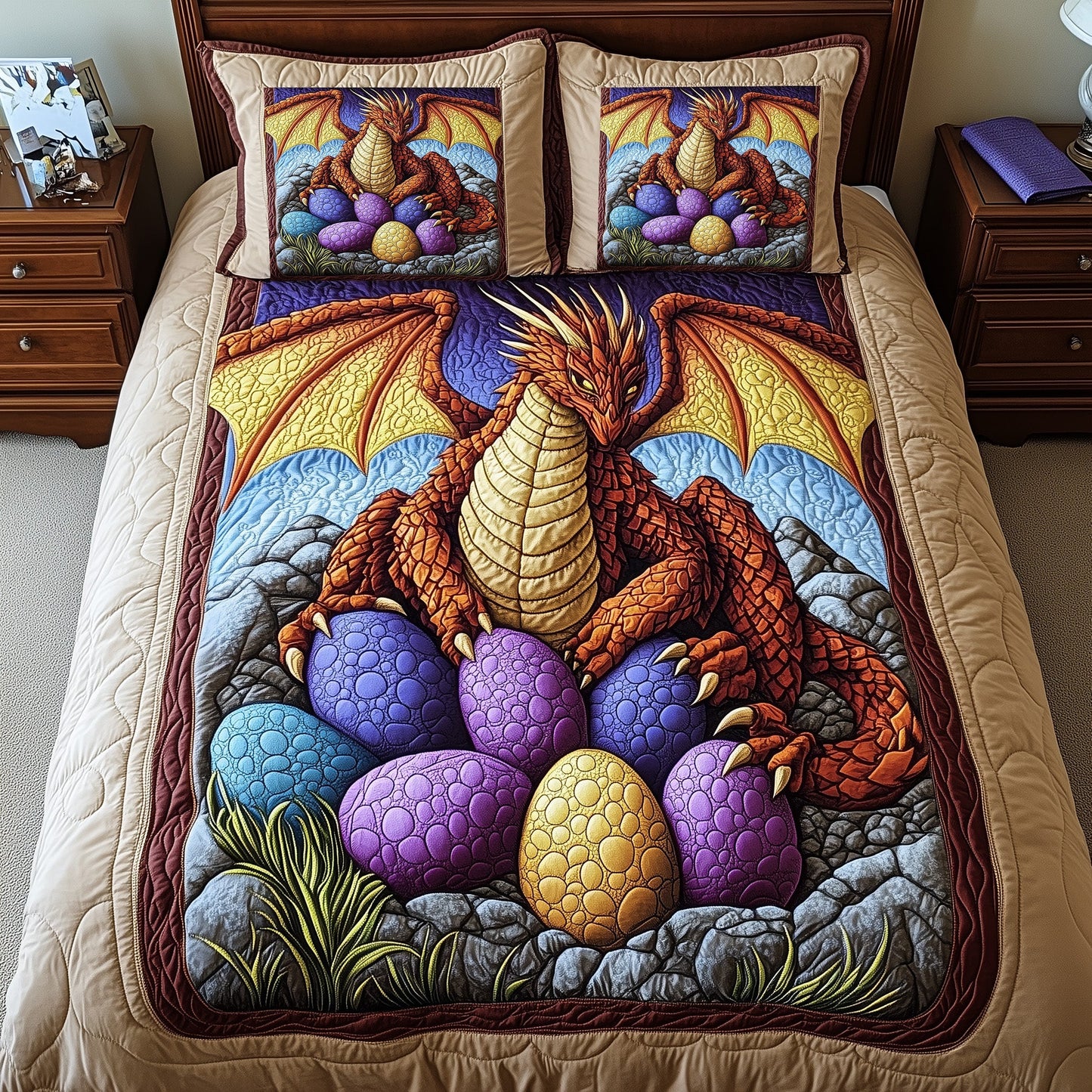 Warden of the Colorful Clutch 3-Piece Quilted Bedding Set GFTOHD6381