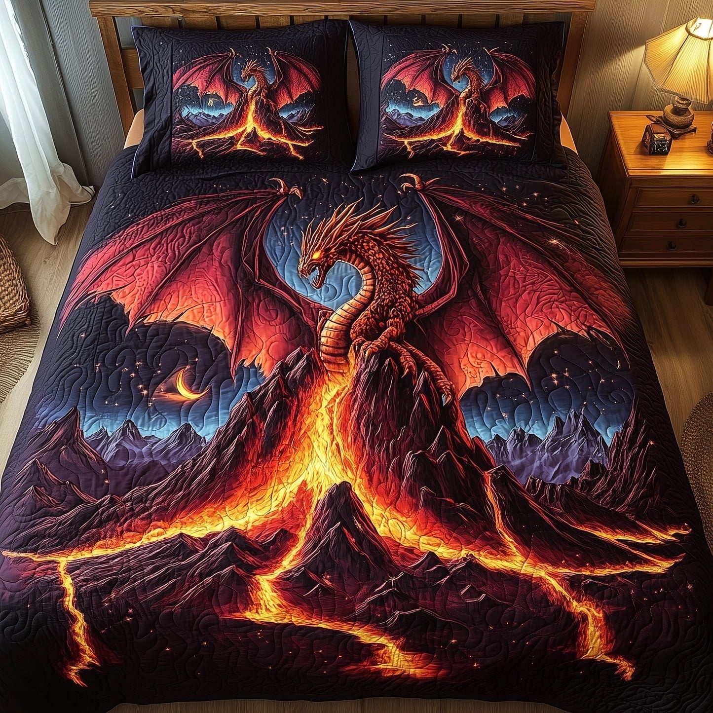 Wings of Fire 3-Piece Quilted Bedding Set GFTOHD6389