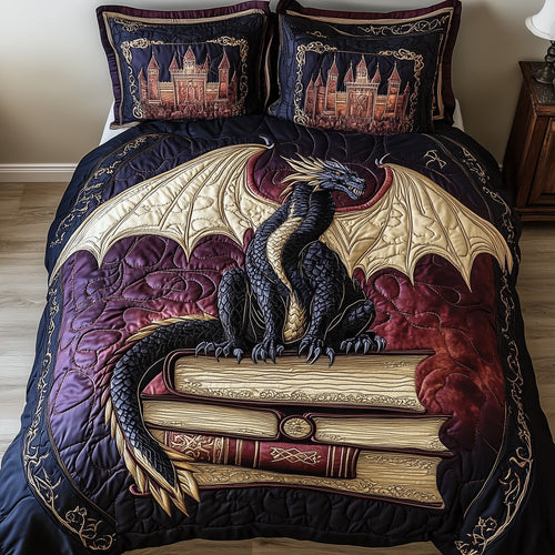 Majestic Dragon 3-Piece Quilted Bedding Set GFTOHD6395