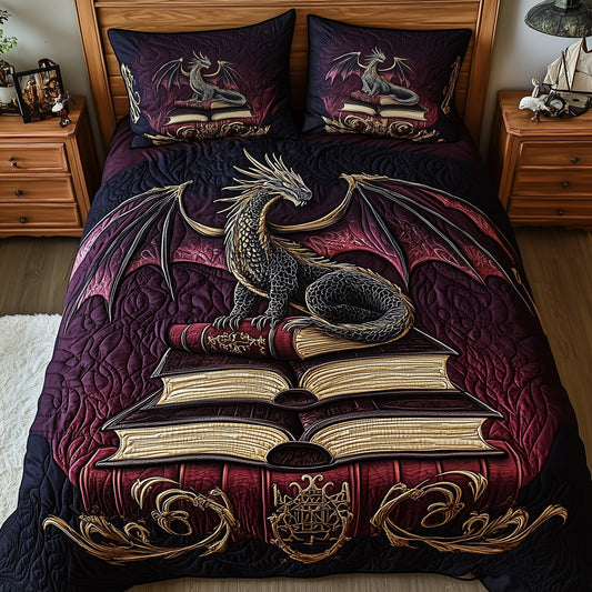 Majestic Dragon 3-Piece Quilted Bedding Set GFTOHD6397