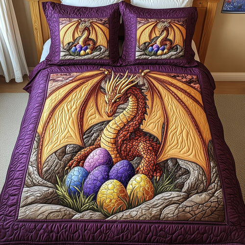 Majestic Dragon 3-Piece Quilted Bedding Set GFTOHD6398