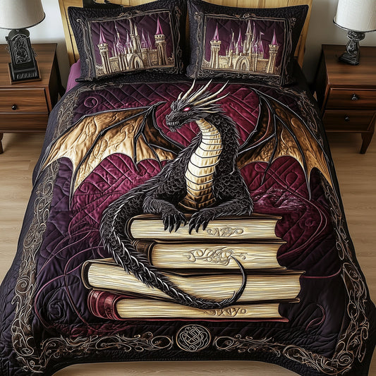 Majestic Dragon 3-Piece Quilted Bedding Set GFTOHD6399