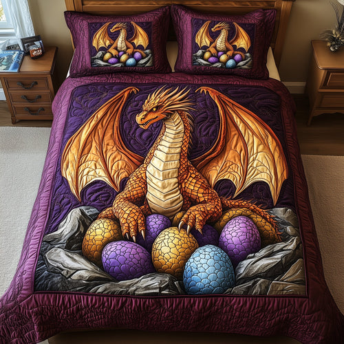 Majestic Dragon 3-Piece Quilted Bedding Set GFTOHD6400
