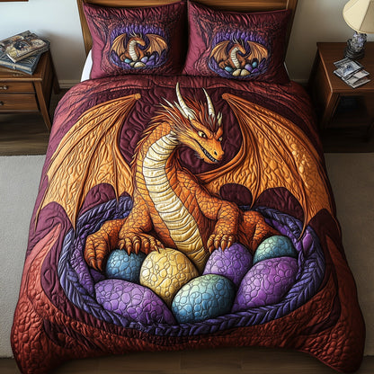 Majestic Dragon 3-Piece Quilted Bedding Set GFTOHD6402
