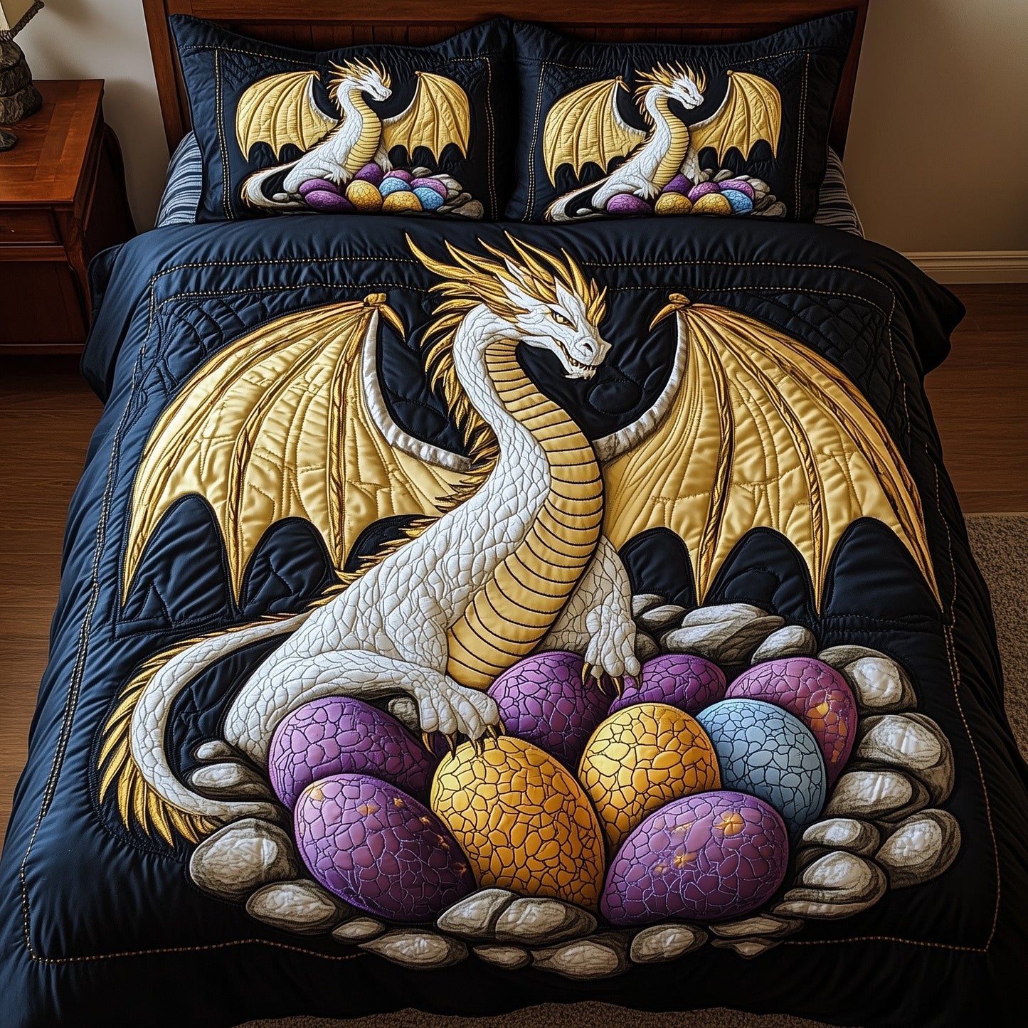 Majestic Dragon 3-Piece Quilted Bedding Set GFTOHD6405