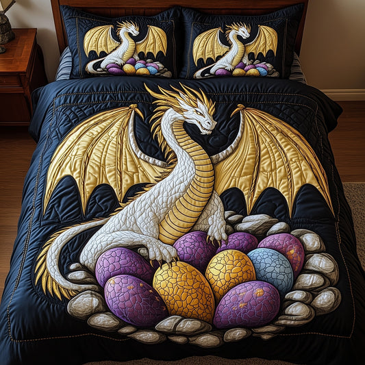 Majestic Dragon 3-Piece Quilted Bedding Set GFTOHD6405