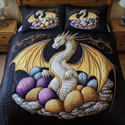 Majestic Dragon 3-Piece Quilted Bedding Set GFTOHD6406