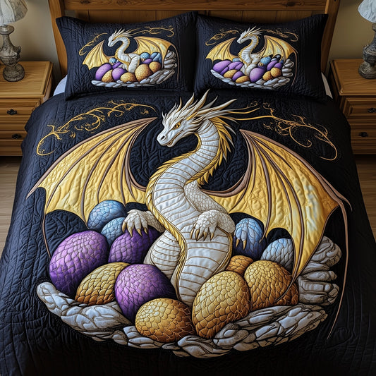 Majestic Dragon 3-Piece Quilted Bedding Set GFTOHD6406