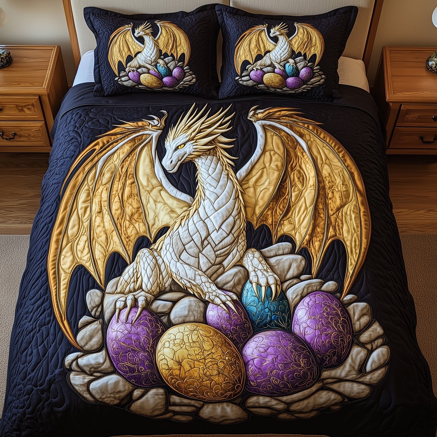 Majestic Dragon 3-Piece Quilted Bedding Set GFTOHD6409