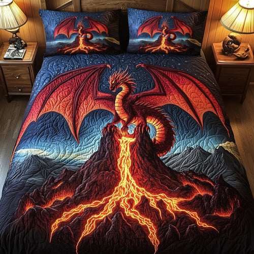 Majestic Dragon 3-Piece Quilted Bedding Set GFTOHD6410