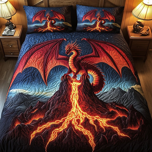 Majestic Dragon 3-Piece Quilted Bedding Set GFTOHD6410