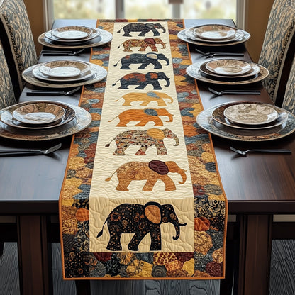 Savanna Elephant Walk Quilted Table Runner GFTOHD6412