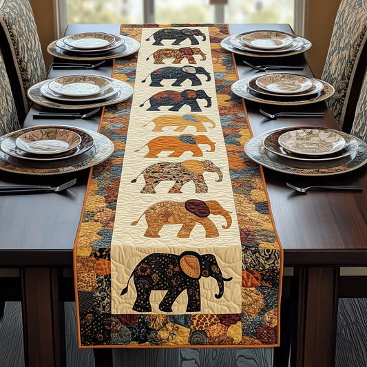 Savanna Elephant Walk Quilted Table Runner GFTOHD6412
