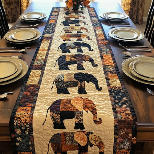 Elephant Dreamscape Trail Quilted Table Runner GFTOHD6414