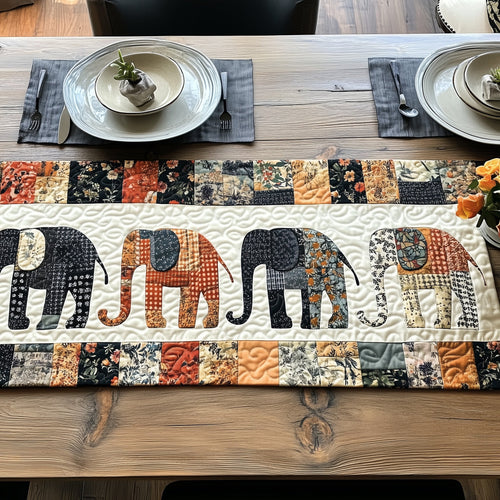 Elephant Harmony Path Quilted Table Runner GFTOHD6420