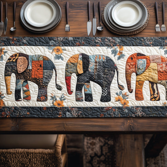 Elephant Harmony Path Quilted Table Runner GFTOHD6421