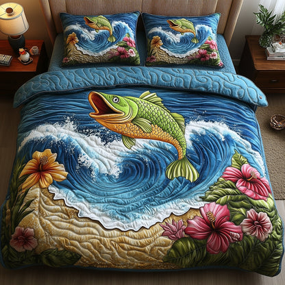 Fish Paradise 3-Piece Quilted Bedding Set GFTOHD6462