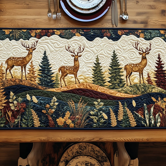 Rustic Deer Forest Quilted Table Runner GFTOHD6473