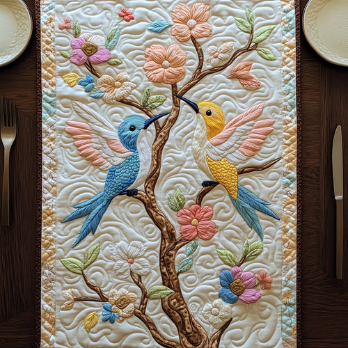 Lovebirds in Blossom Quilted Table Runner GFTOHD6550