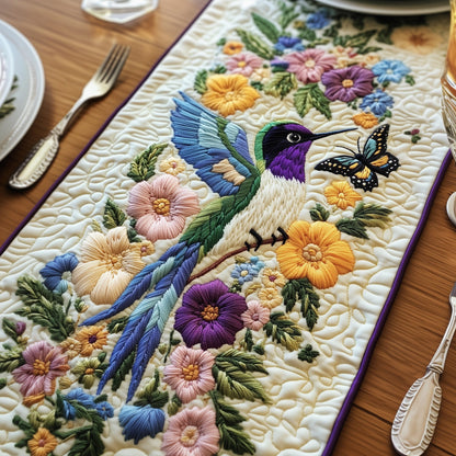 Hummingbird Bloom Garden Quilted Table Runner GFTOHD6552