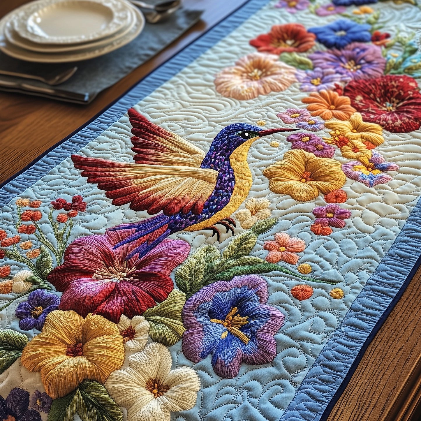 Hummingbird Heaven Quilted Table Runner GFTOHD6554