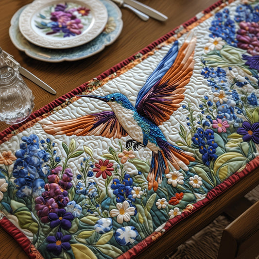 Hummingbird Springtime Serenade Quilted Table Runner GFTOHD6562