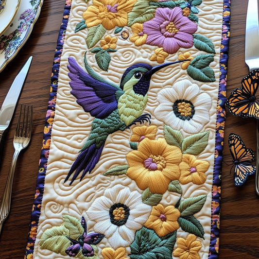 Hummingbird Springtime Quilted Table Runner GFTOHD6566