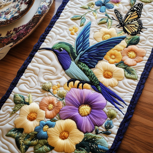 Hummingbird Springtime Quilted Table Runner GFTOHD6568