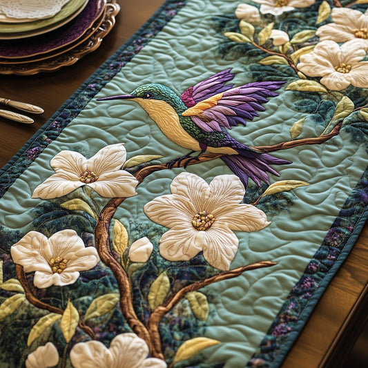 Hummingbird Springtime Quilted Table Runner GFTOHD6571