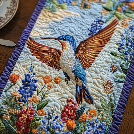 Hummingbird Springtime Quilted Table Runner GFTOHD6572