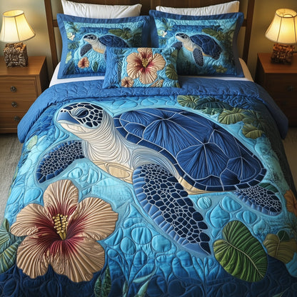 Tropical Turtle Dreams 3-Piece Quilted Bedding Set GFTOHD6592