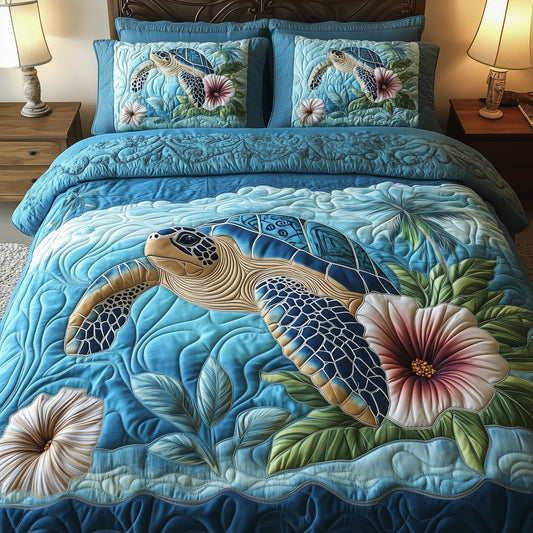 Tropical Turtle Dreams 3-Piece Quilted Bedding Set GFTOHD6595