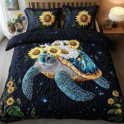 Celestial Bloom Turtle 3-Piece Quilted Bedding Set GFTOHD6599