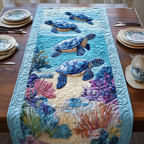 Tropical Turtle Dreams Quilted Table Runner GFTOHD6619