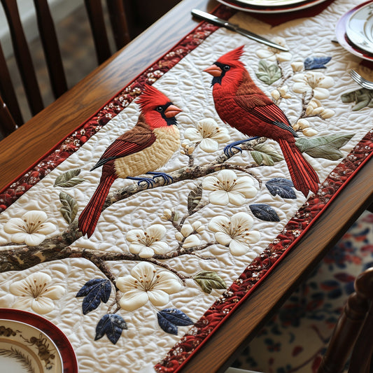 Cardinals in Bloom Quilted Table Runner GFTOHD6651