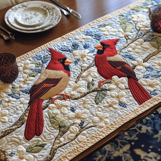 Cardinals in Bloom Quilted Table Runner GFTOHD6652