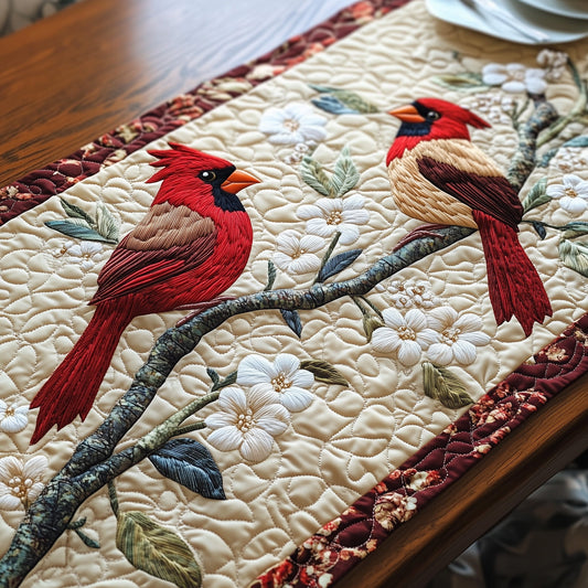Cardinals in Bloom Quilted Table Runner GFTOHD6653