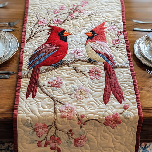 Blossoms and Cardinals Quilted Table Runner GFTOHD6661