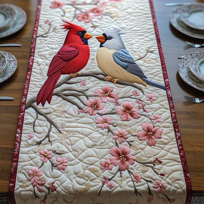 Blossoms and Cardinals Quilted Table Runner GFTOHD6662