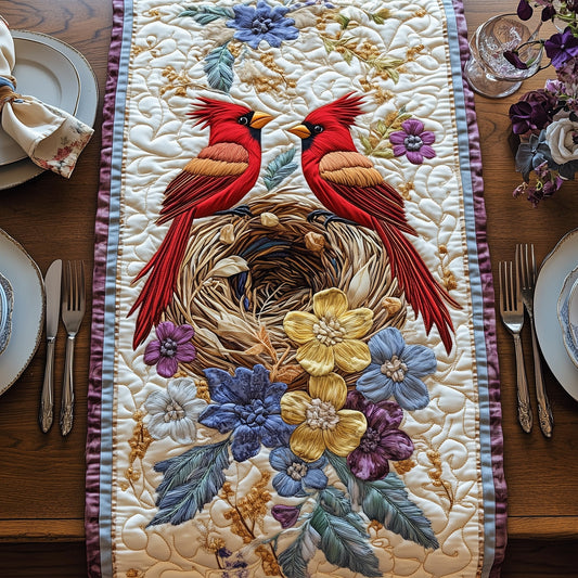 Cardinals Blooming Heaven Quilted Table Runner GFTOHD6665