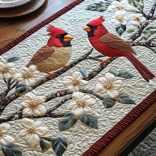 Cardinals in Bloom Quilted Table Runner GFTOHD6667