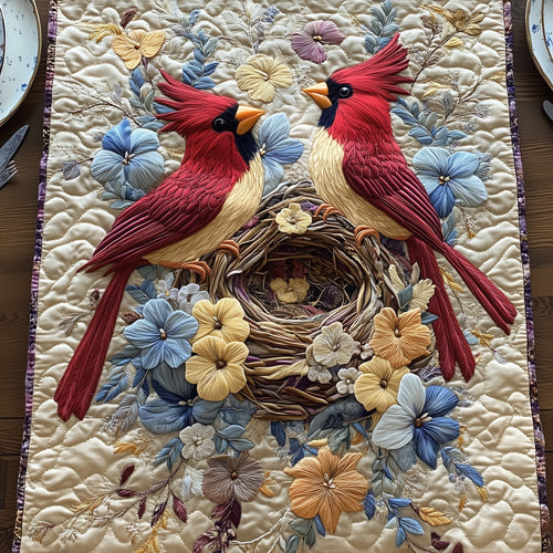 Cardinals in Bloom Quilted Table Runner GFTOHD6673