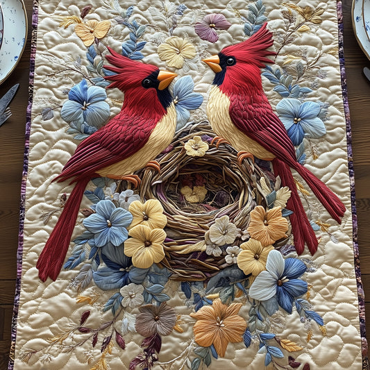 Cardinals in Bloom Quilted Table Runner GFTOHD6673