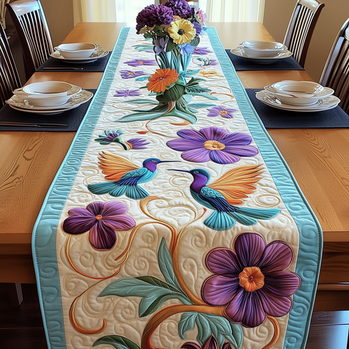 Elegant Hummingbird Quilted Table Runner GFTOHD673
