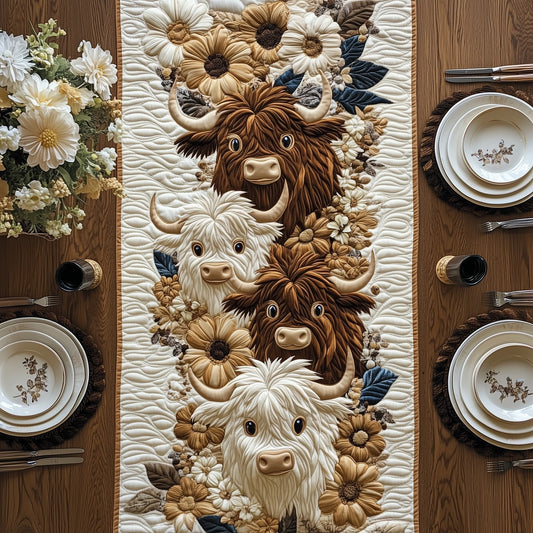 The Highland Blossom Herd Quilted Table Runner GFTOHD6758