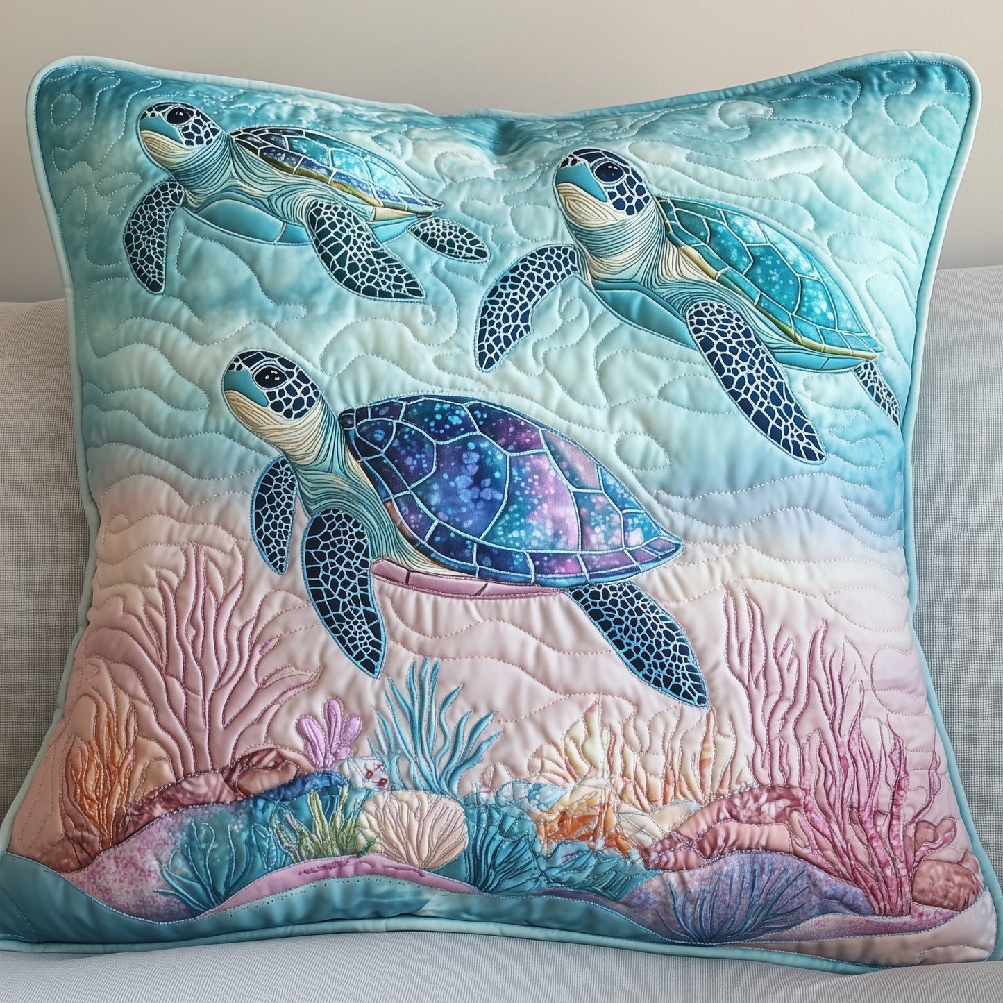 Tropical Turtle Dreams Quilted Pillow Case GFTOHD6771