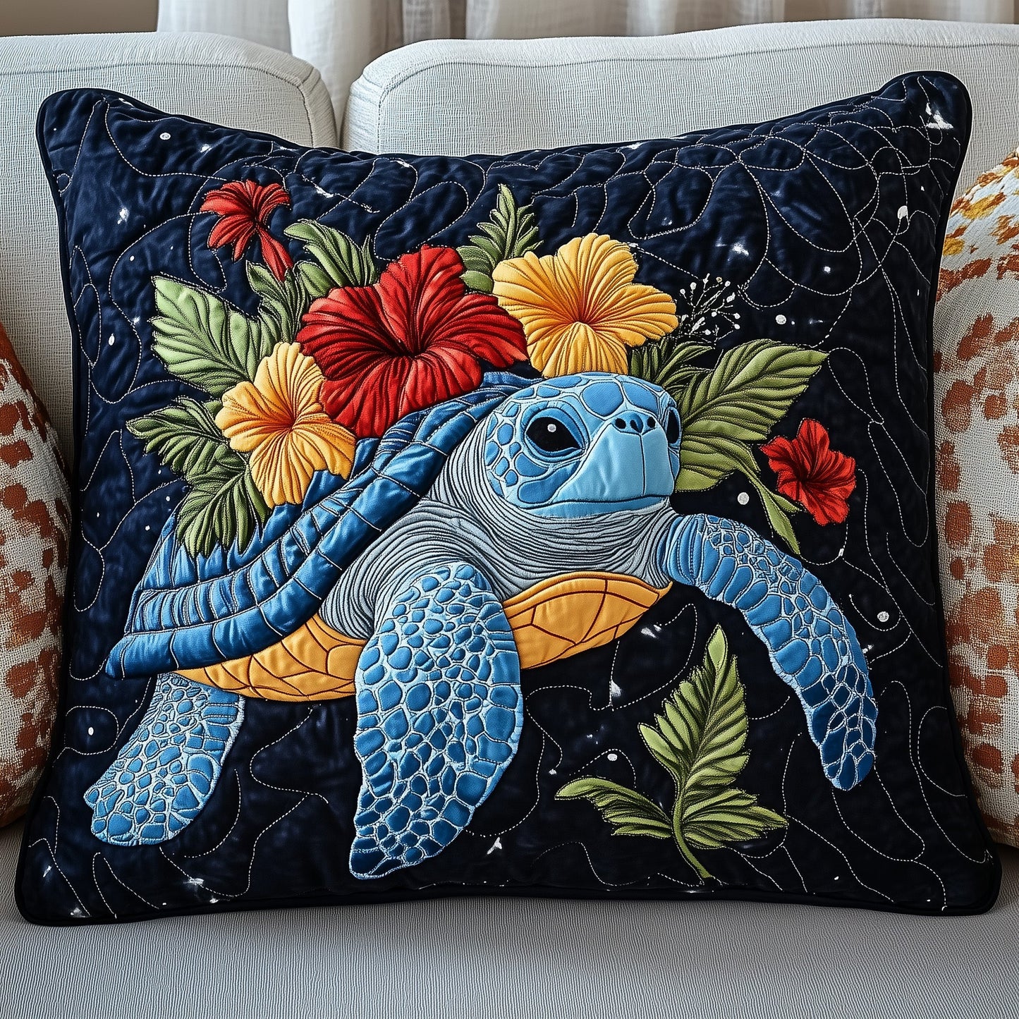 Tropical Turtle Dreams Quilted Pillow Case GFTOHD6779