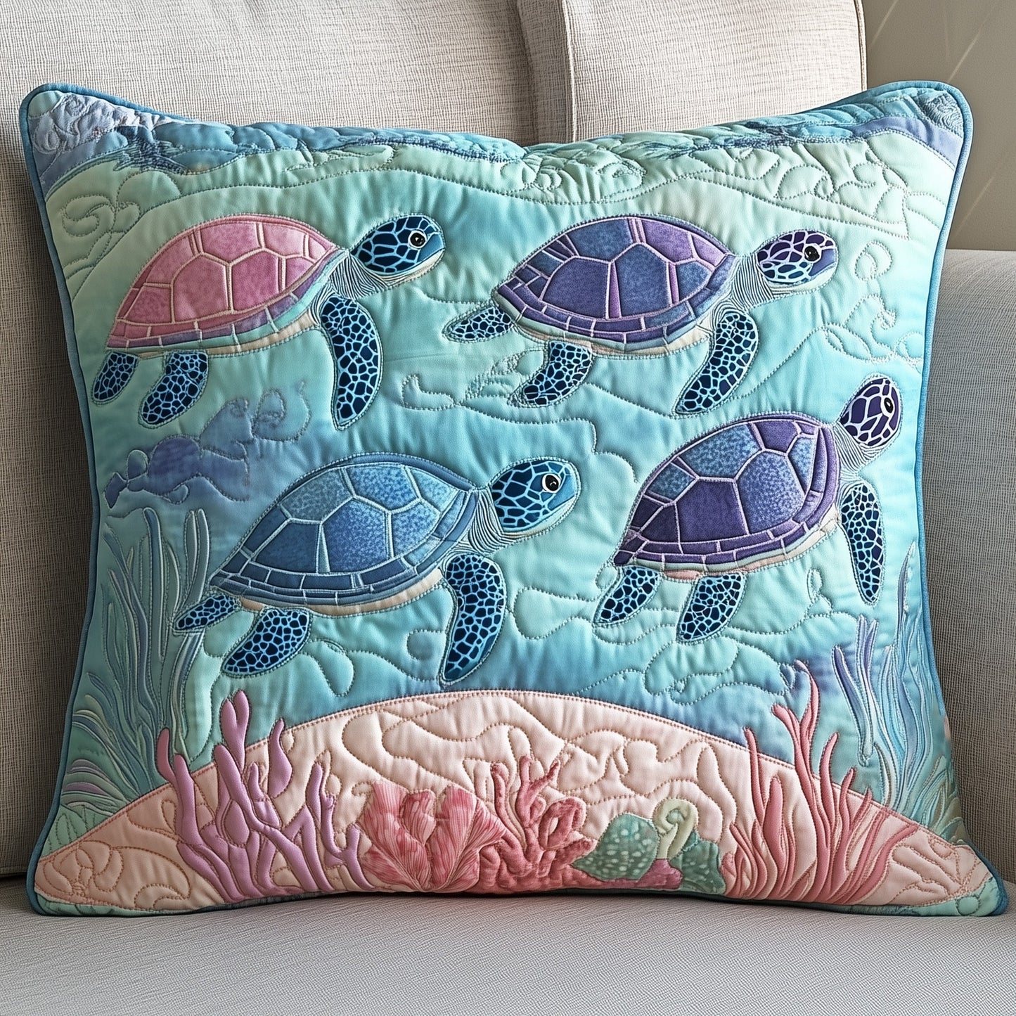 Tropical Turtle Dreams Quilted Pillow Case GFTOHD6780